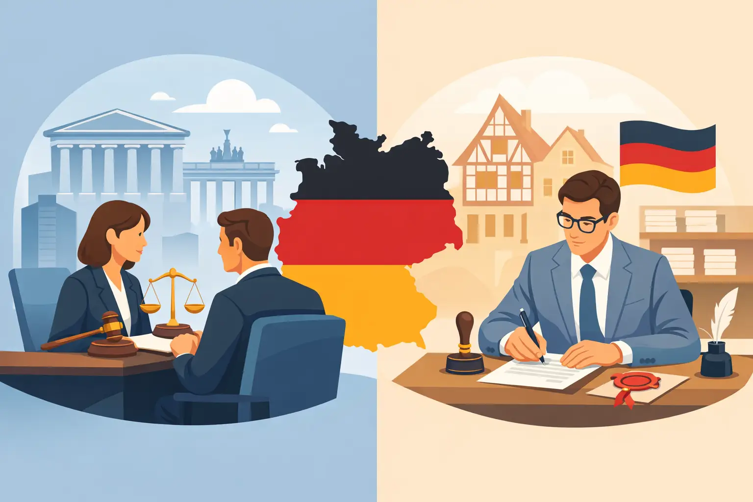 Avocat sau notar în Germania: când ai nevoie?
